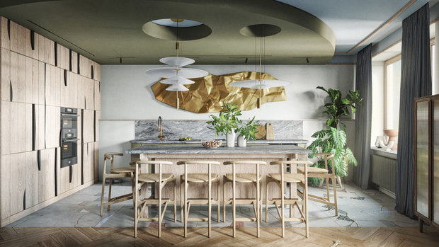 Фотография: Кухня и столовая в стиле Эклектика, Квартира, Проект недели, Москва, ToTaste Studio, 4 и больше, Более 90 метров – фото на INMYROOM