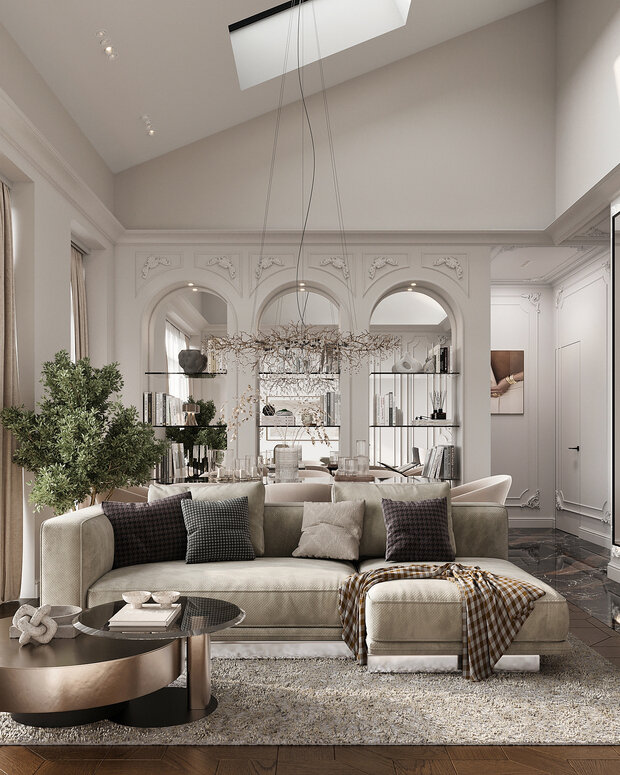 Фото из портфолио Дизайн интерьера квартиры в ЖК «Alpen (Альпен)» в стиле современная классика – фотографии дизайна интерьеров на INMYROOM