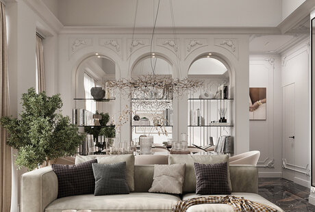 Дизайн интерьера квартиры в ЖК «Alpen (Альпен)» в стиле современная классика