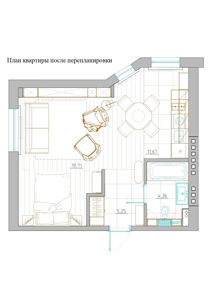 Фотография: Планировки в стиле , Современный, Квартира, Студия, Проект недели, Минск, Монолитный дом, 40-60 метров, Наталья Голубович – фото на INMYROOM Фотография: Планировки в стиле , Современный, Квартира, Студия, Проект недели, Минск, Монолитный дом, 40-60 метров, Наталья Голубович – фото на INMYROOM