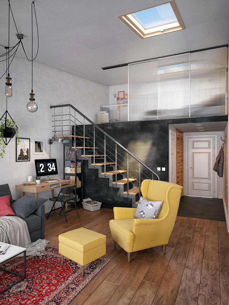 Фотография: Гостиная в стиле Скандинавский, Квартира, Студия, Проект дня, Мансарда, Сочи, Кирпичный дом, Мария Панченко, 40-60 метров – фото на INMYROOM Фотография: Гостиная в стиле Скандинавский, Квартира, Студия, Проект дня, Мансарда, Сочи, Кирпичный дом, Мария Панченко, 40-60 метров – фото на INMYROOM