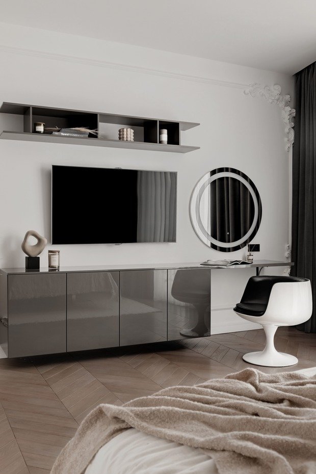 Фотография: Спальня в стиле Современный, Классический, Декор интерьера, Квартира, Проект недели, Санкт-Петербург, 2 комнаты, 60-90 метров, Мария Софронова – фото на INMYROOM