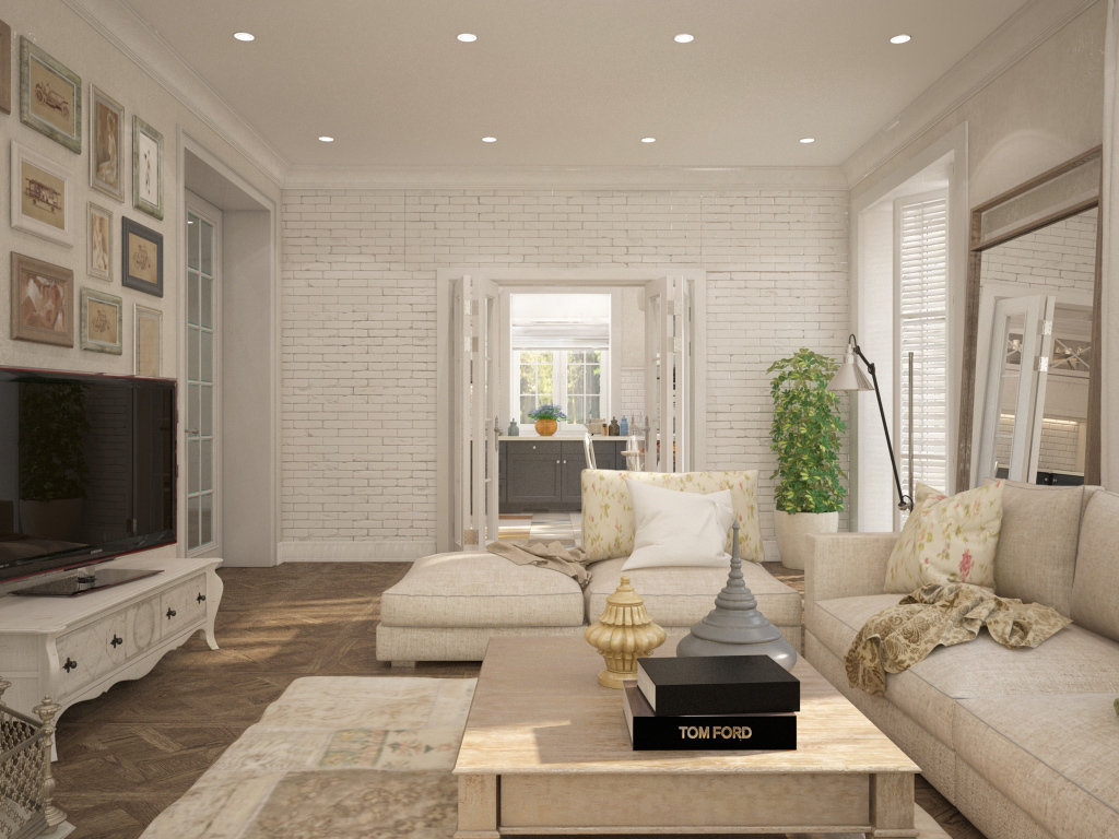 Фотография: Гостиная в стиле Прованс и Кантри, Дом, Россия, Декор, Мебель и свет, Белый, Бежевый, Серый, Коричневый, Дом и дача, Павел Алексеев, Казань, dom-iz-brusa – фото на INMYROOM