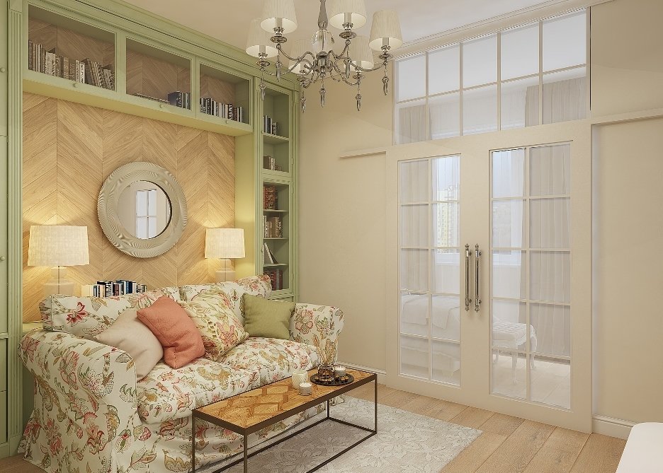 Фотография: Гостиная в стиле Классический, Современный, Квартира, Проект недели, Челябинск, Insomnia, 1 комната, 40-60 метров, Монолитно-кирпичный, ЖК «Александровский» – фото на INMYROOM