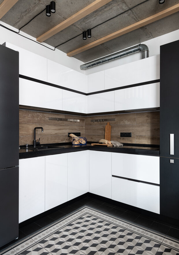 Фотография: Кухня и столовая в стиле Лофт, Современный, Эклектика, Квартира, Проект недели, Москва, 3 комнаты, 60-90 метров, Татьяна Архипова – фото на INMYROOM