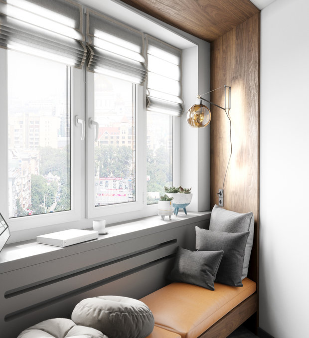 Фотография: Балкон в стиле Лофт, Минимализм, Современный, Квартира, Проект недели, Беларусь, Минск, Монолитный дом, 3 комнаты, 60-90 метров, Studio 57 – фото на INMYROOM