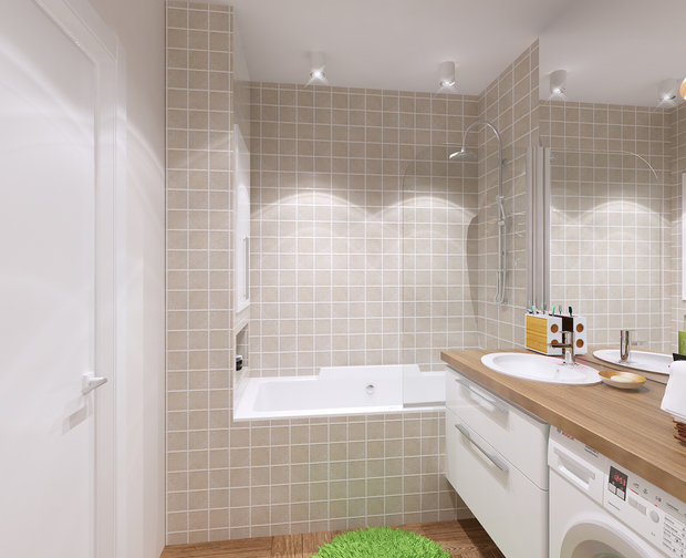 Фотография: Ванная в стиле Эко, Квартира, Проект недели, новостройка, Монолитный дом, 2 комнаты, 60-90 метров, Тюмень, Kaplun&Osipov – фото на INMYROOM