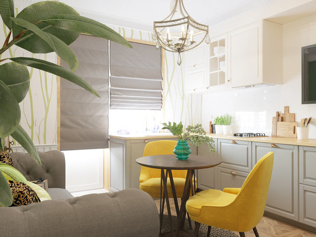 Фото из портфолио Интерьер 1-комнатной квартиры в ЖК Золотые купола – фотографии дизайна интерьеров на INMYROOM