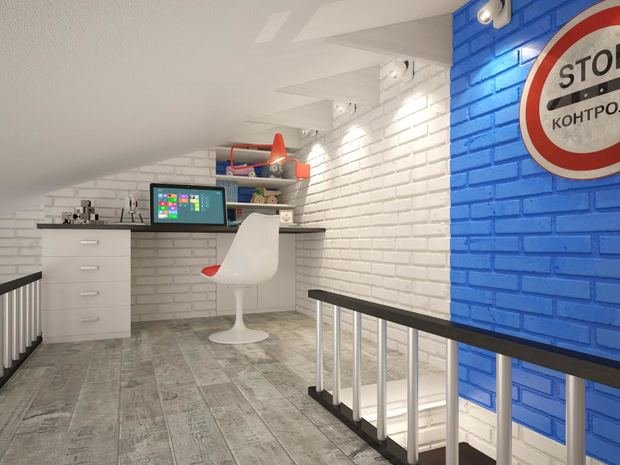 Фото из портфолио Яркая эклектичная 2-х ярусная квартира-мансарда – фотографии дизайна интерьеров на INMYROOM