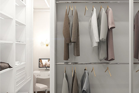 Дизайн интерьера Гардероб в ЖК "Дыхание" г.МОСКВА