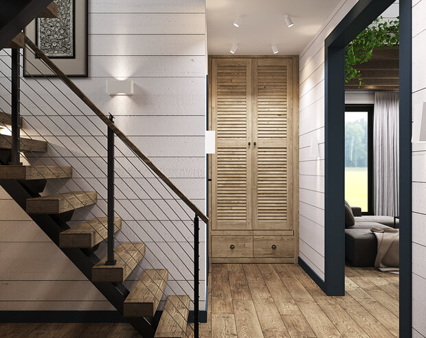 Фотография: Прихожая в стиле Скандинавский, Современный, Дом, Проект недели, Дача, 4 и больше, Более 90 метров, Владимирская область, Items Bureau – фото на INMYROOM