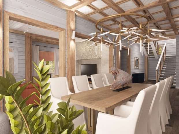 Фото из портфолио Дизайн интерьера коттеджа из бруса в Новосибирске – фотографии дизайна интерьеров на INMYROOM