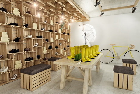 Дизайн бутика обуви для бездорожья. Зал 2.