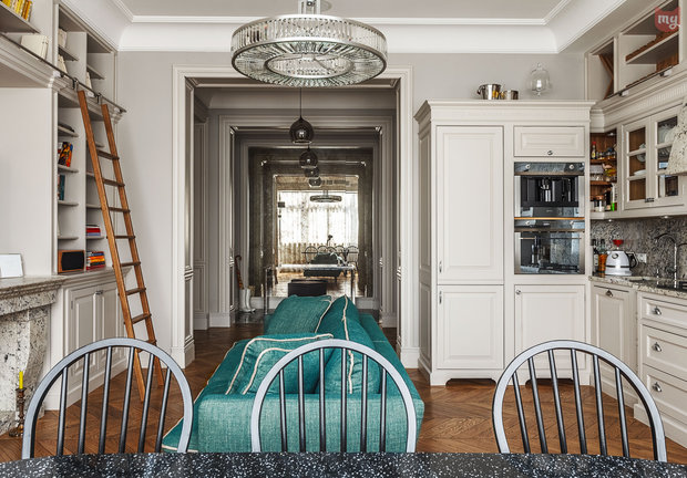 Фотография: Кухня и столовая в стиле Прованс и Кантри, Эклектика, Квартира, Проект недели, Москва, Ольга Абрамова, Монолитный дом, 3 комнаты, Более 90 метров – фото на INMYROOM