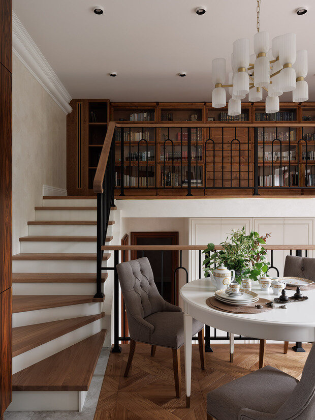 Фотография: Кухня и столовая в стиле Классический, Современный, Эклектика, Квартира, Проект дня, Санкт-Петербург, Кирпичный дом, 4 и больше, Более 90 метров, Эксклюзивные проекты, современный с элементами классики и роскоши, Елена Куртина, Жанна Тульнова – фото на INMYROOM