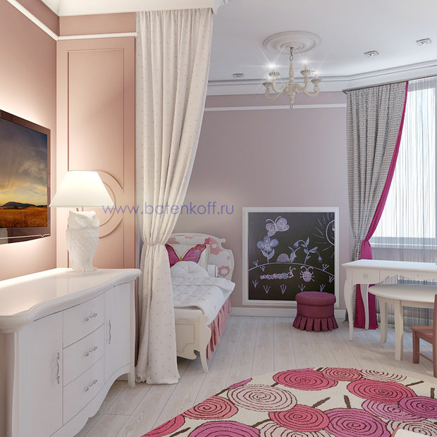 Фото из портфолио Дизайн проект детской спальни в стиле современной классики. Москва. Мичуринский  – фотографии дизайна интерьеров на InMyRoom.ru