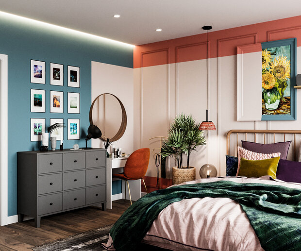 Фотография: Спальня в стиле Современный, Эклектика, Квартира, Проект недели, Санкт-Петербург, 3 комнаты, Более 90 метров, VizDiz, Илона Ореховская – фото на INMYROOM