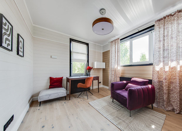 Фотография: Кабинет в стиле Скандинавский, Дом, Проект недели, Дача, Дом и дача, Московская область, 4 и больше, Более 90 метров, Ксения Налетова – фото на INMYROOM