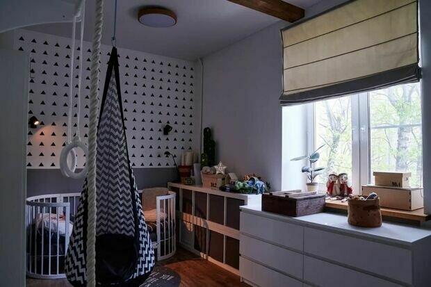 Фотография: Детская в стиле Скандинавский, Современный, Квартира, Проект дня, Москва, Сталинка, Кирпичный дом, 3 комнаты, 60-90 метров, II-03, Олеся Макарова – фото на INMYROOM