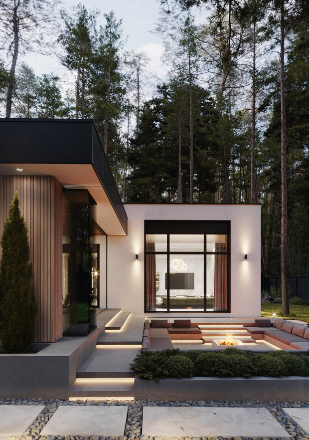 Фото из портфолио Частный дом с патио в Свердловской области – фотографии дизайна интерьеров на INMYROOM