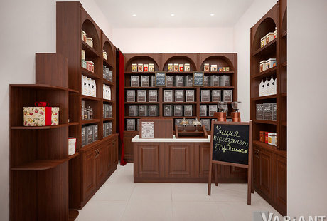 Дизайн интерьера бутика чая «Унция» ТЦ Коллаж