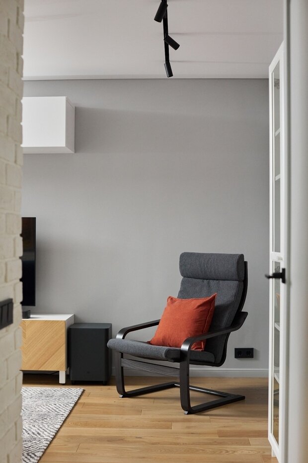 Фотография: Гостиная в стиле Скандинавский, Современный, Проект недели, Москва, 3 комнаты, 40-60 метров, Ольга Коркина – фото на INMYROOM