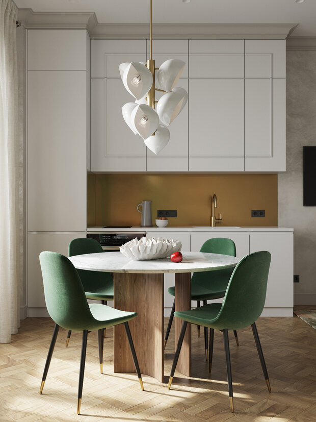 Фотография: Кухня и столовая в стиле Современный, Классический, Квартира, Проект дня, Санкт-Петербург, 40-60 метров, Юлия Бабинцева, YUHOME design – фото на INMYROOM