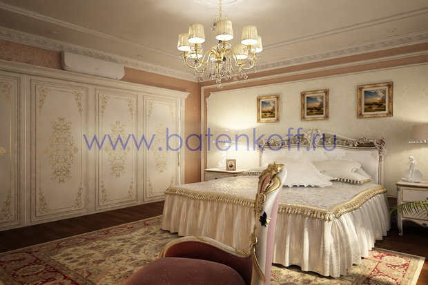 Фото из портфолио Дизайн проект спальни в классическом стиле на Юмашева от дизайн студии Батенькофф. – фотографии дизайна интерьеров на InMyRoom.ru