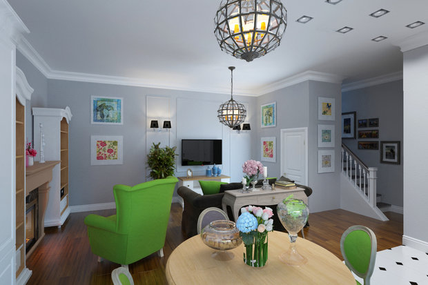 Фото из портфолио Стандартный дизайн-проект таунхауса. Вариант 2. – фотографии дизайна интерьеров на INMYROOM