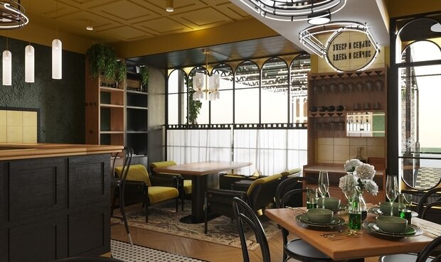 Фото из портфолио Дизайн кафе – фотографии дизайна интерьеров на INMYROOM