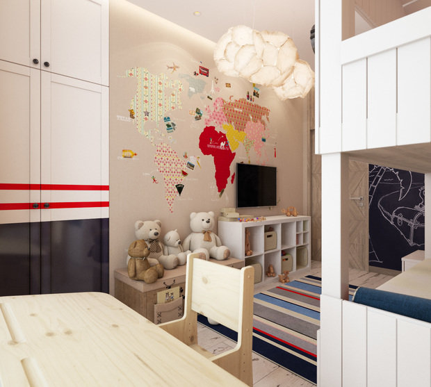 Фотография: Детская в стиле Эко, Современный, Эклектика, Квартира, Проект недели, Монолитный дом, 3 комнаты, 60-90 метров, Москав, Liberta Interior, Инна Кликина – фото на INMYROOM