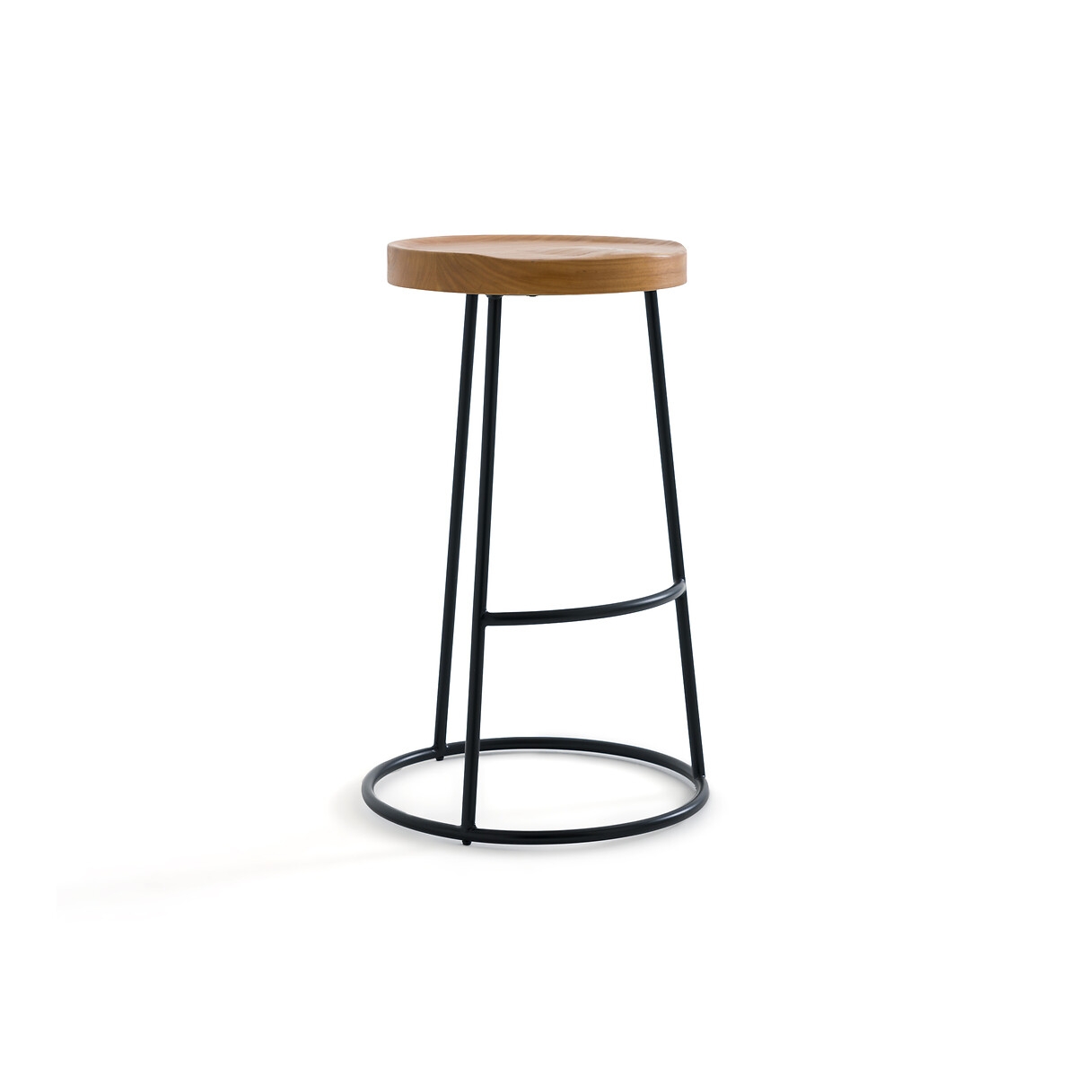 Табурет полубарный из вяза Iska бежевого цвета