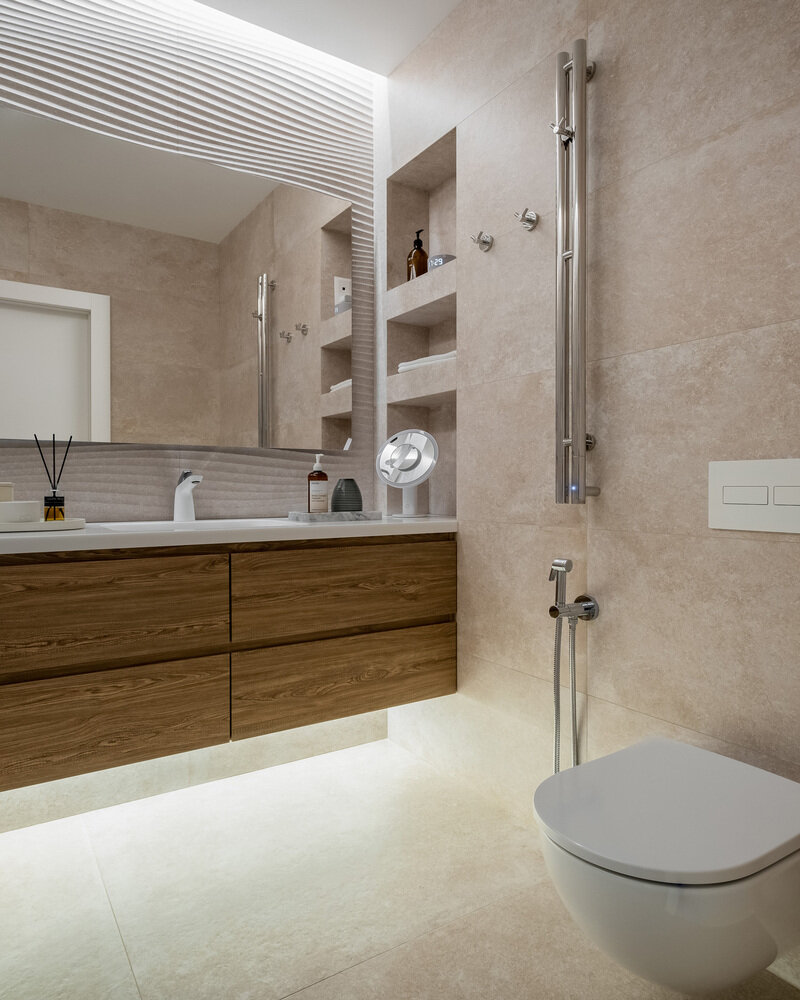 Фотография: Ванная в стиле Современный, Квартира, Проект недели, Московская область, 3 комнаты, Более 90 метров, Александр Дмитрук – фото на INMYROOM Фотография: Ванная в стиле Современный, Квартира, Проект недели, Московская область, 3 комнаты, Более 90 метров, Александр Дмитрук – фото на INMYROOM