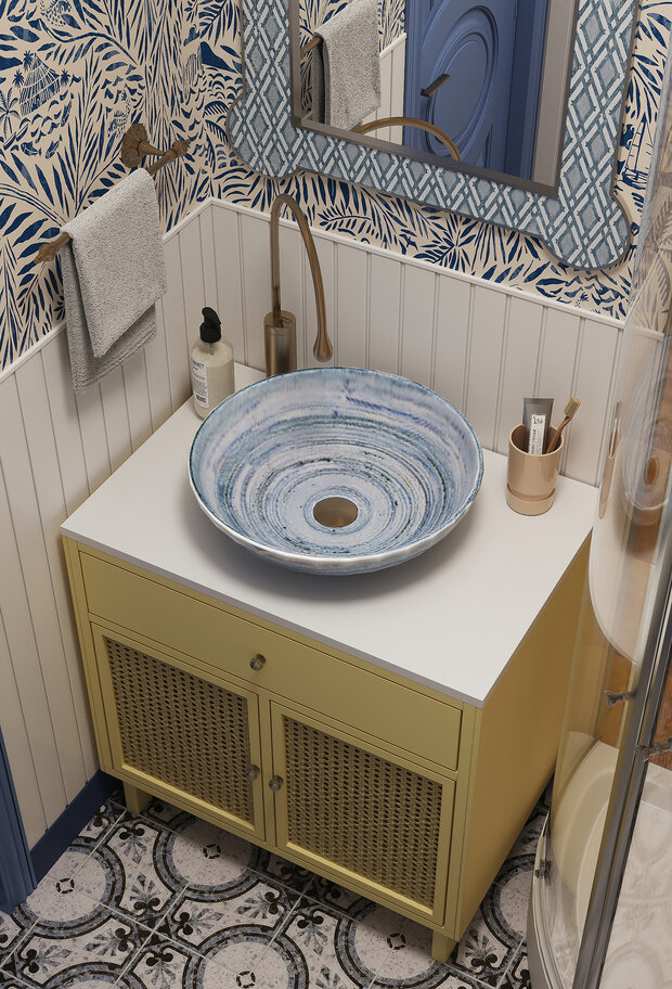 Фотография: Ванная в стиле Прованс и Кантри, Эклектика, Винтажный, Проект дня, Дача, Дом и дача, Ирина Собыленская, 1 комната, до 40 метров, Смоленская область – фото на INMYROOM