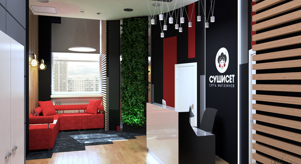 Фото из портфолио Фойе компании Суши Сет с элементами стиля Loft. – фотографии дизайна интерьеров на INMYROOM