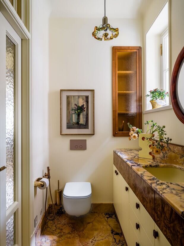 Фотография: Ванная в стиле Классический, Эклектика, Современный, Квартира, Проект дня, Кирпичный дом, 3 комнаты, Более 90 метров, Винтажный, Елена Учаева – фото на INMYROOM