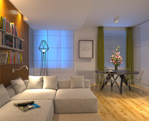 Фото из портфолио Кухня-гостинная для молодого продюссера – фотографии дизайна интерьеров на INMYROOM