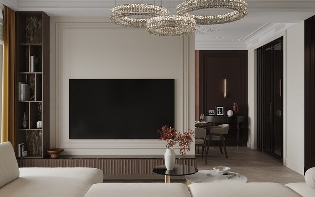 Фото из портфолио Дизайн-проект квартиры в ЖК «Victory Park Residences (Виктори Парк Резиденсез)» в стиле неоклассика – фотографии дизайна интерьеров на INMYROOM