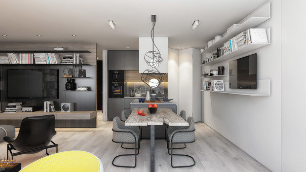 Фото из портфолио Апартаменты Tricolor – фотографии дизайна интерьеров на INMYROOM