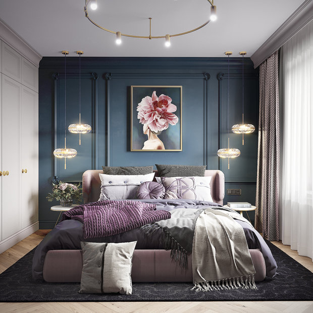 Фото из портфолио Черничная спальня – фотографии дизайна интерьеров на INMYROOM