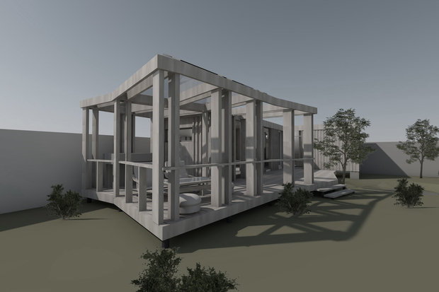 Визуализация террасы в стиле минимализм