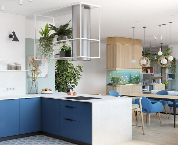 Фотография: Кухня и столовая в стиле Современный, Квартира, Проект дня, Москва, OM Design, 4 и больше, Более 90 метров – фото на INMYROOM