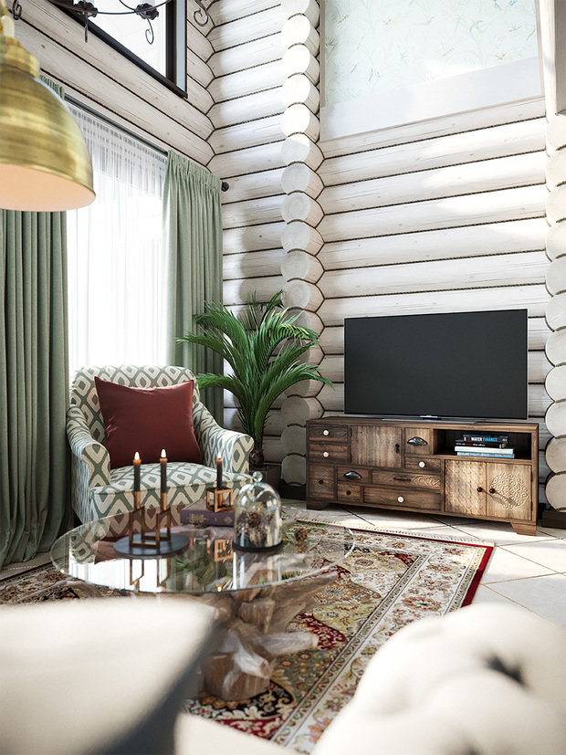 Фотография: Гостиная в стиле Прованс и Кантри, Дом, Проект недели, Дом и дача, Ирина Васильева, 4 и больше, Более 90 метров, Егорьевск – фото на INMYROOM