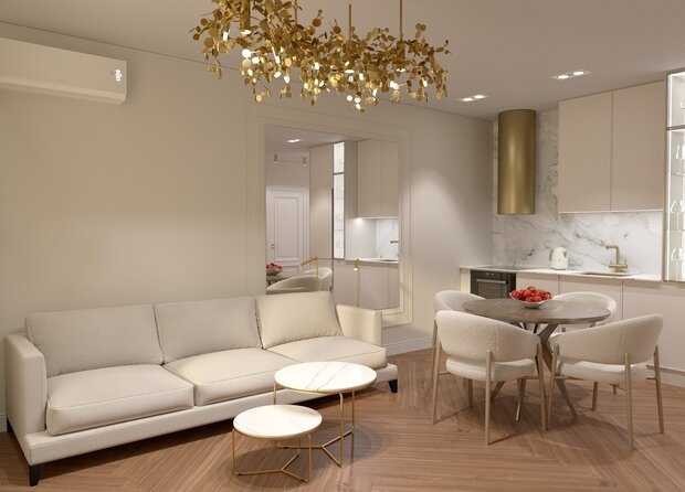 Фото из портфолио Квартира в бежевых оттенках – фотографии дизайна интерьеров на INMYROOM