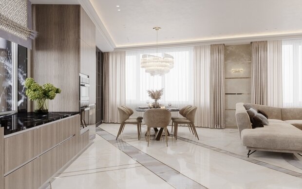 Фото из портфолио Дизайн интерьера квартиры для молодой девушки в стиле ар-деко – фотографии дизайна интерьеров на INMYROOM