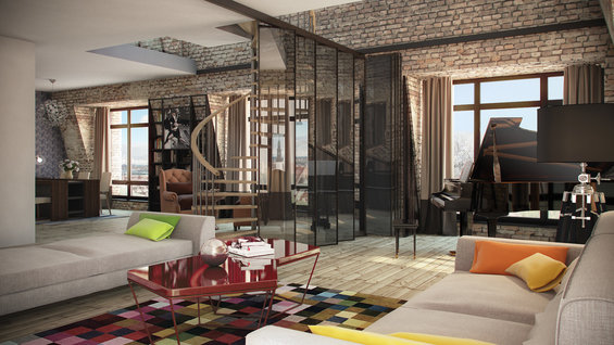 Фотография: Гостиная в стиле Эклектика, Квартира, Дома и квартиры – фото на INMYROOM