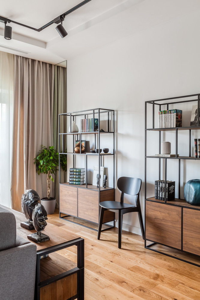 Фотография: Гостиная в стиле Современный, Скандинавский, Квартира, Проект недели, Москва, Монолитный дом, 2 комнаты, 40-60 метров, Anddesign, Александра Дашкевич, Наталья Каримова, ЖК I’am – фото на INMYROOM