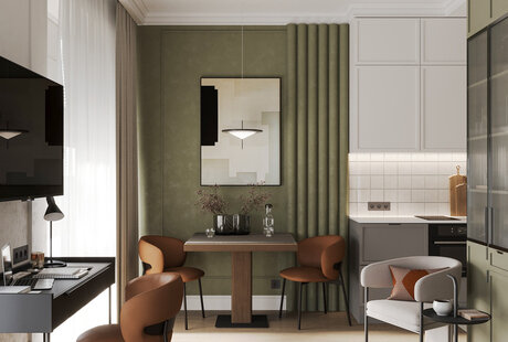 Маленькая студия 34,4 кв.м., жк Wellton Towers