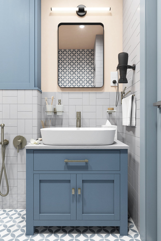 Фотография: Ванная в стиле Современный, Эклектика, Проект недели, Москва, 2 комнаты, 60-90 метров, Манана Хучуа – фото на INMYROOM