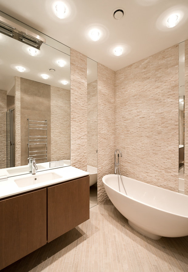 Фотография: Ванная в стиле Минимализм, Эко, Классический, Квартира, Проект недели, Москва, Бежевый – фото на INMYROOM